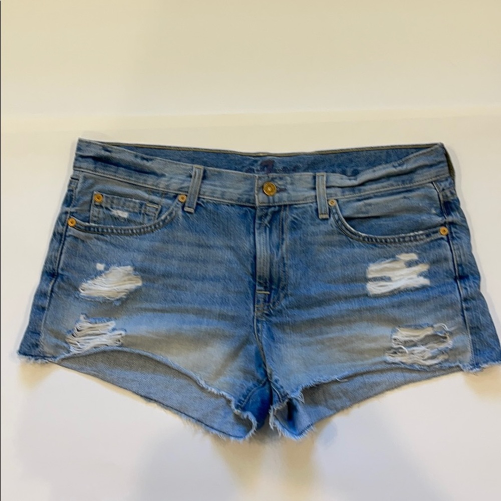EUC. 7 For All Mankind Distressed Denim Shorts.
